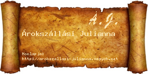 Árokszállási Julianna névjegykártya