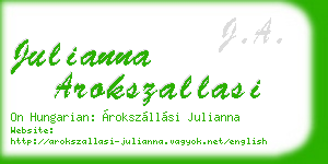 julianna arokszallasi business card